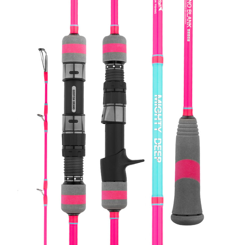 deep sea fishing rod no reel Goofish®saltwater boat slow pitch jigging rod pink 6ft maxjig 700g – Goofish®pole