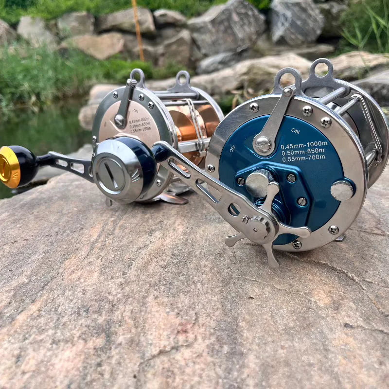 Heavy Duty Trolling Reel: 3.3:1 Gear Ratio | 2+4 BB | Forged Aluminum Spool for Deep Sea Fishing