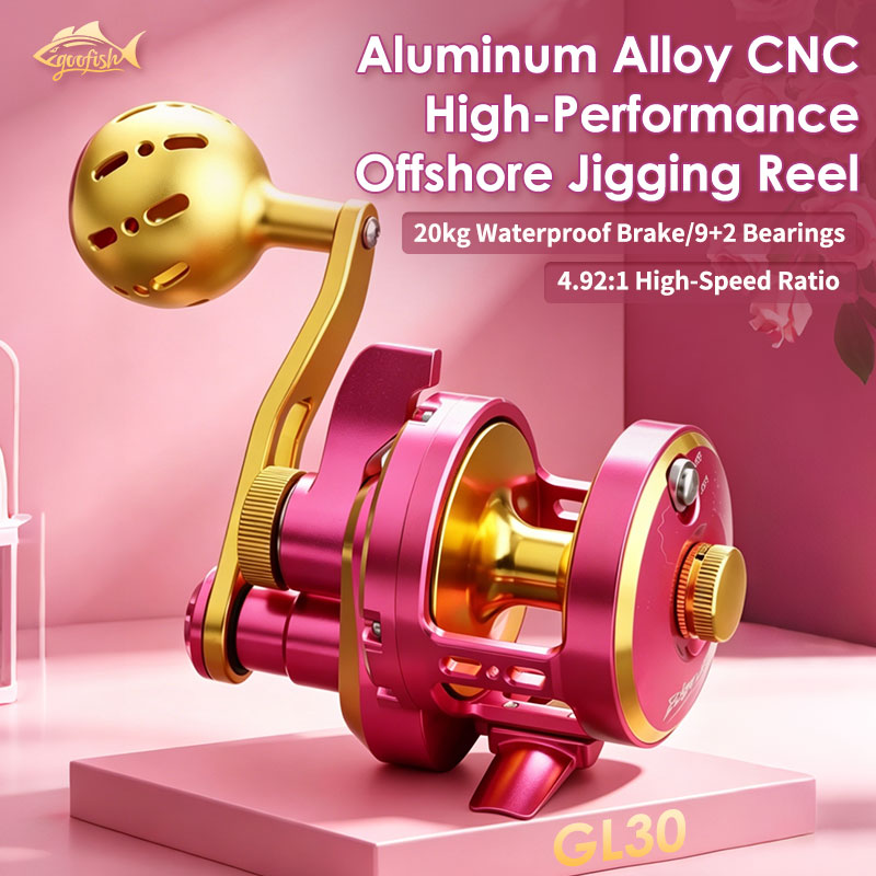 Goofish® Edge Jigger Jigging Reel EJ30 - 4.92:1 Gear Ratio, 9+2 Bearings, 20kg+ Brake Force, 0.27mm/180m Line Capacity