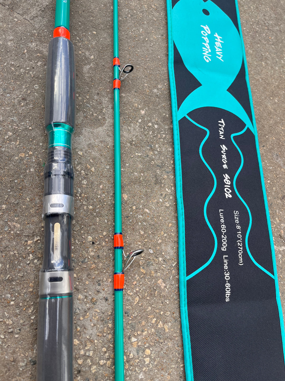 GOOFISH® Titan surge popping 8'10''(approx 270cm) 2 Piece Solid Nano Tip Japan Fuji Saltwater Popping Spinning Rod