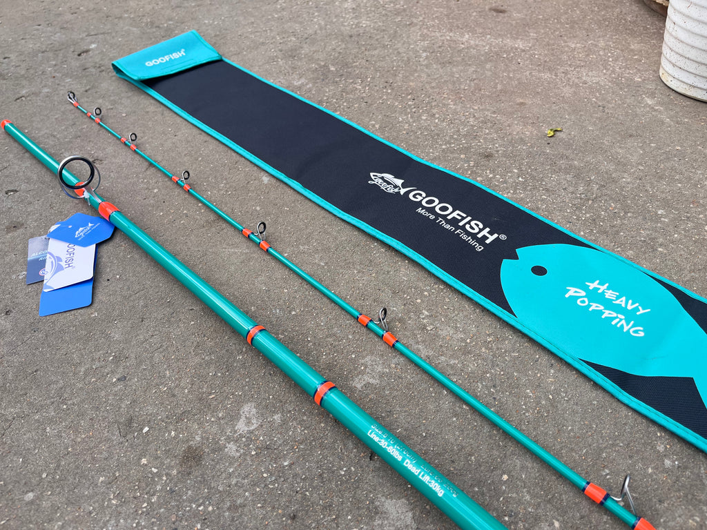 GOOFISH® Titan surge popping 8'10''(approx 270cm) 2 Piece Solid Nano Tip Japan Fuji Saltwater Popping Spinning Rod