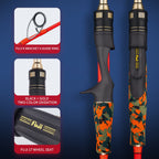 goofish pole orange jigging rod reel seat fuji setting 