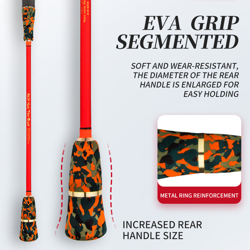 goofish pole orange micro slow pitch jigging rod pole eva handle