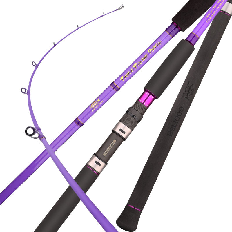goofish purple popping tuna fishing rod pole