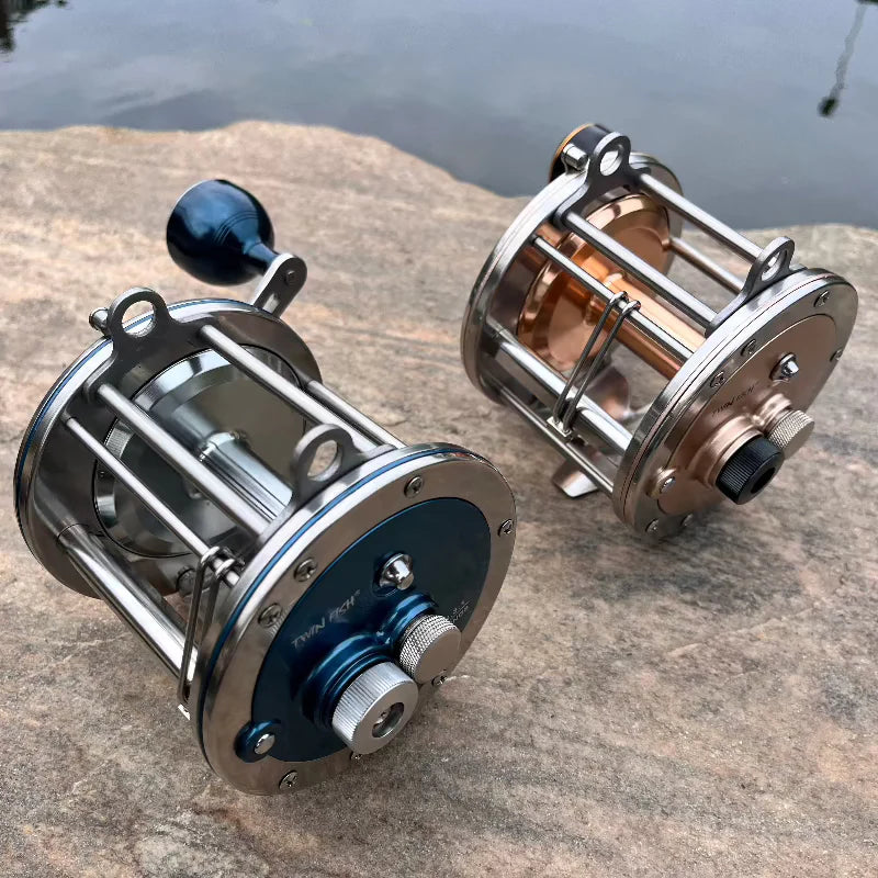 Heavy Duty Trolling Reel: 3.3:1 Gear Ratio | 2+4 BB | Forged Aluminum Spool for Deep Sea Fishing