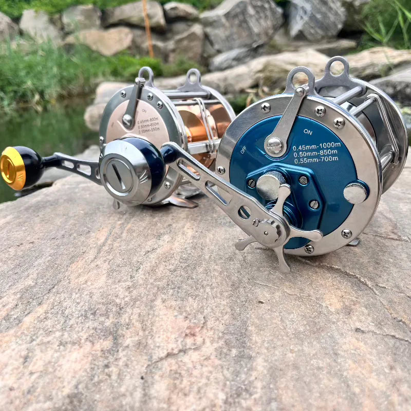 Heavy Duty Trolling Reel: 3.3:1 Gear Ratio | 2+4 BB | Forged Aluminum Spool for Deep Sea Fishing