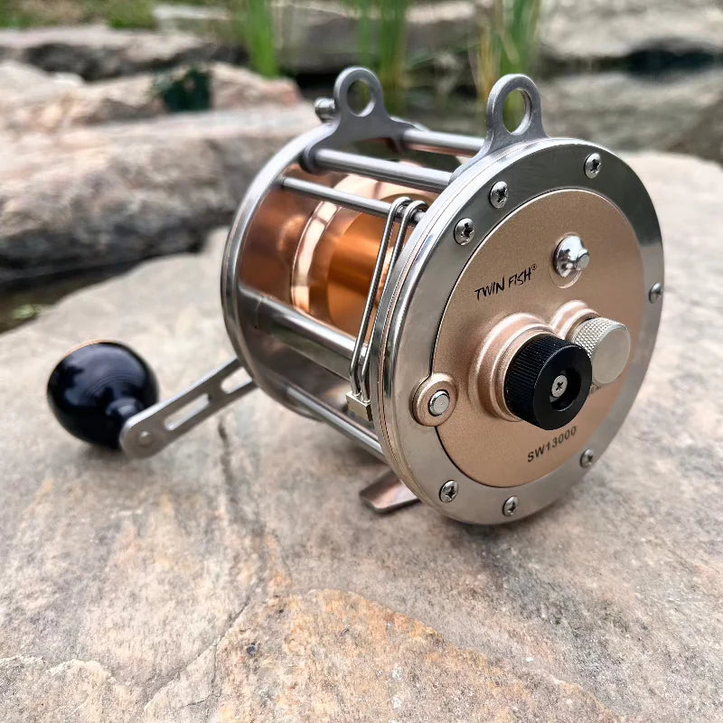 Heavy Duty Trolling Reel: 3.3:1 Gear Ratio | 2+4 BB | Forged Aluminum Spool for Deep Sea Fishing