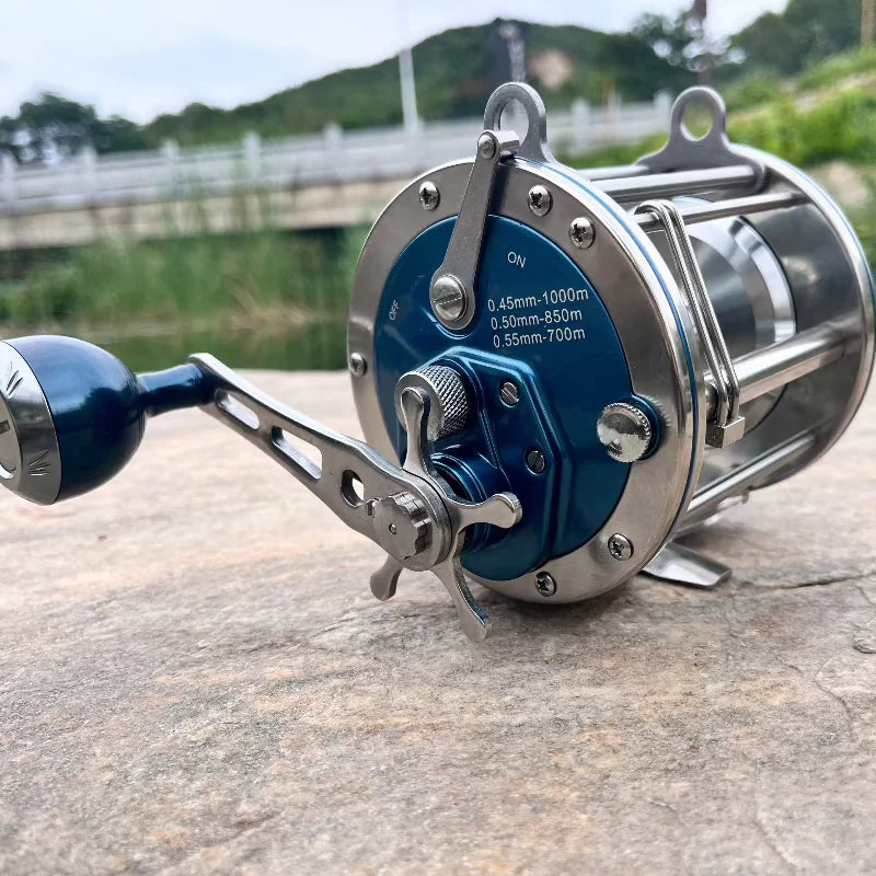 Heavy Duty Trolling Reel: 3.3:1 Gear Ratio | 2+4 BB | Forged Aluminum Spool for Deep Sea Fishing